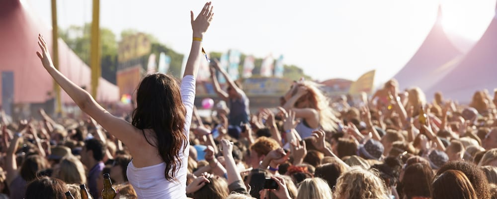 Audience at outdoor music festival