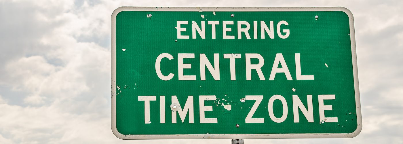 Entering Central Time Zone Sign 
